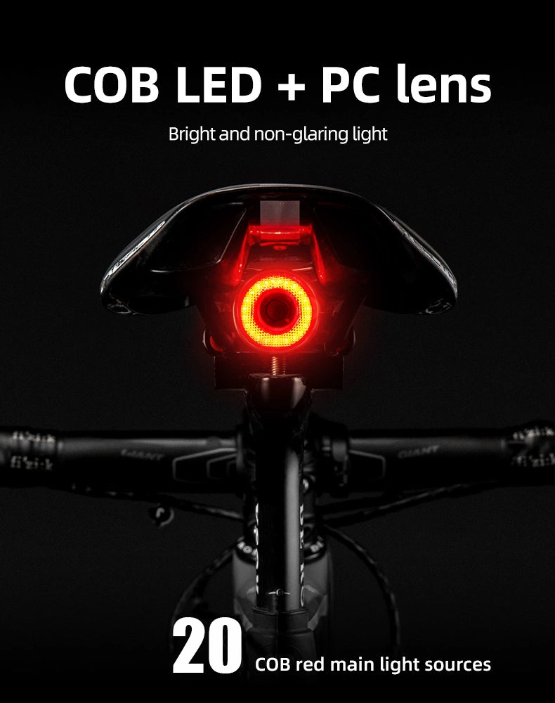 Rockbros Q5 Rear Bike Light with Intelligent Stop System - Black_9