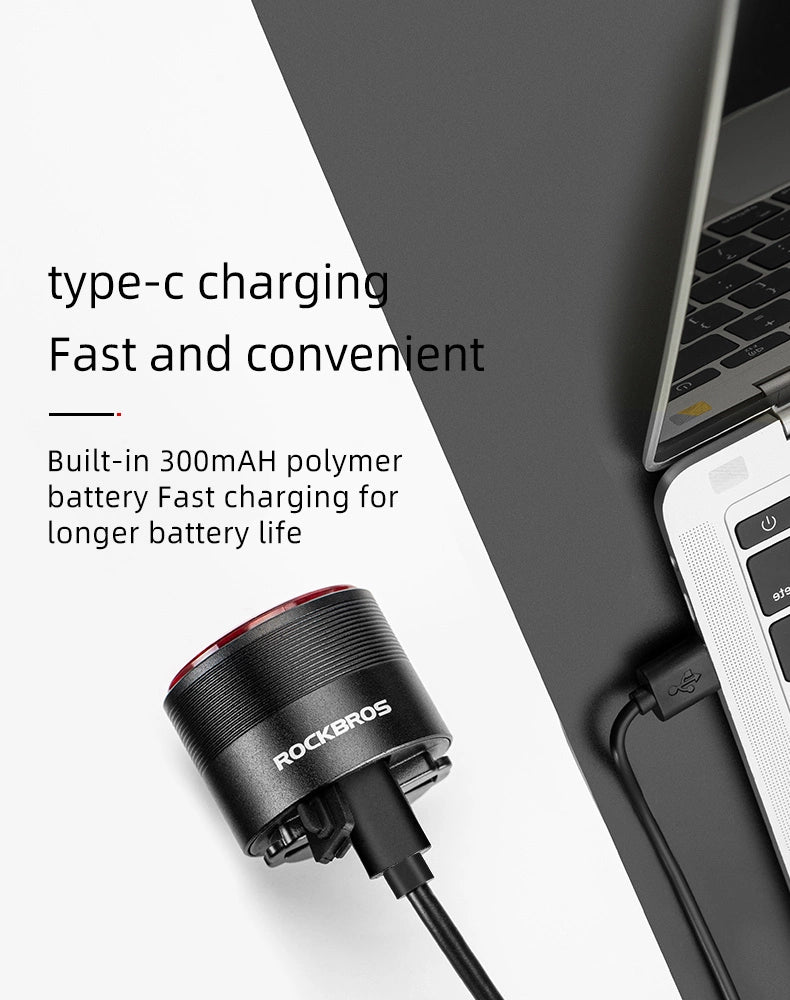 Rockbros Q3 Rear Bike Light with Smart Stop System - Black_14