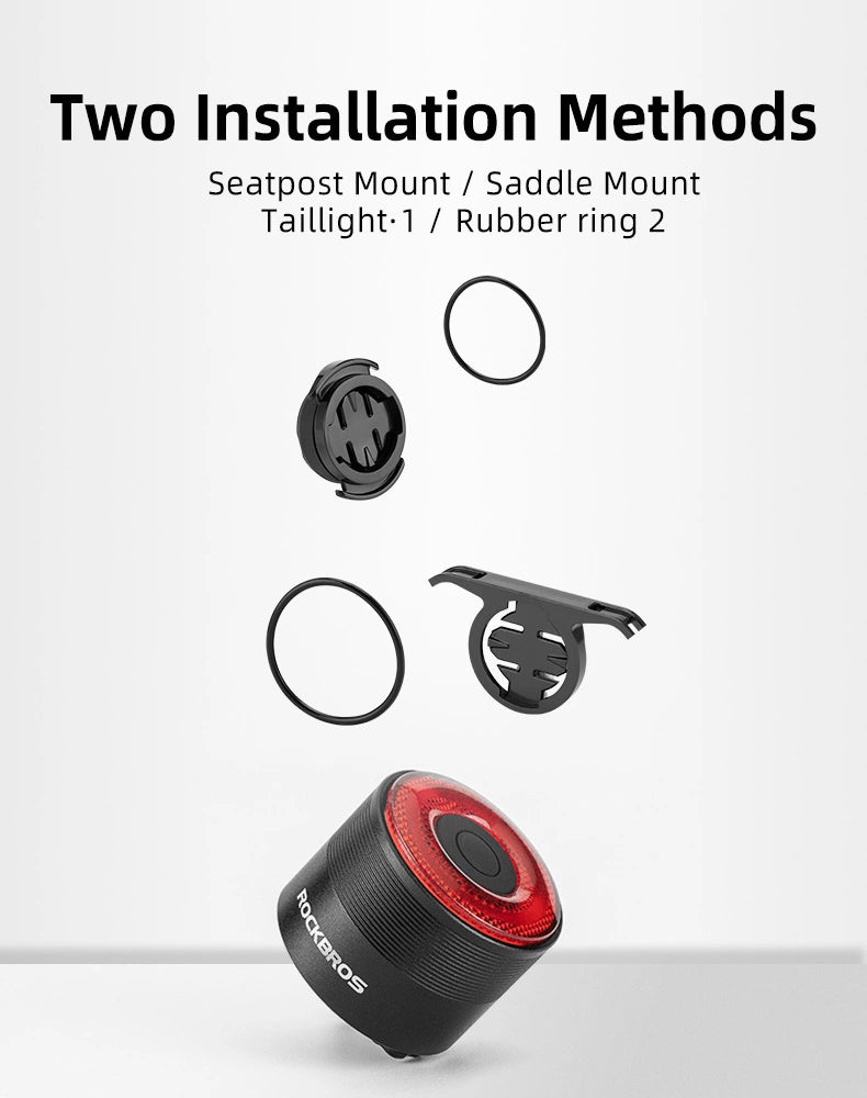 Rockbros Q3 Rear Bike Light with Smart Stop System - Black_8