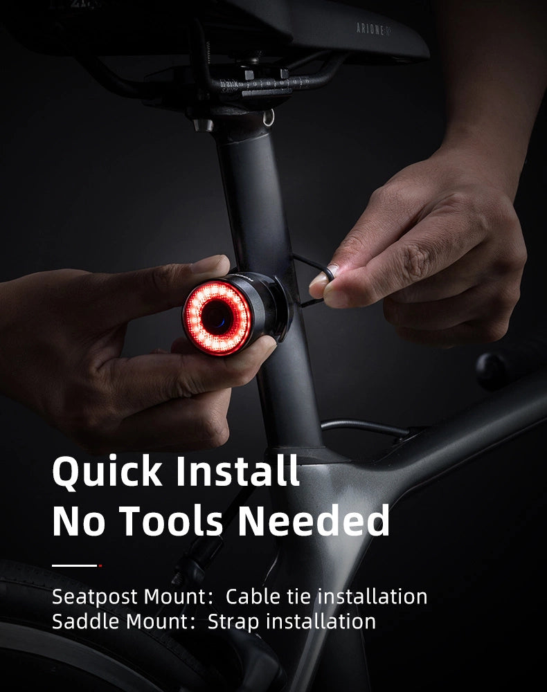 Rockbros Q3 Rear Bike Light with Smart Stop System - Black_9