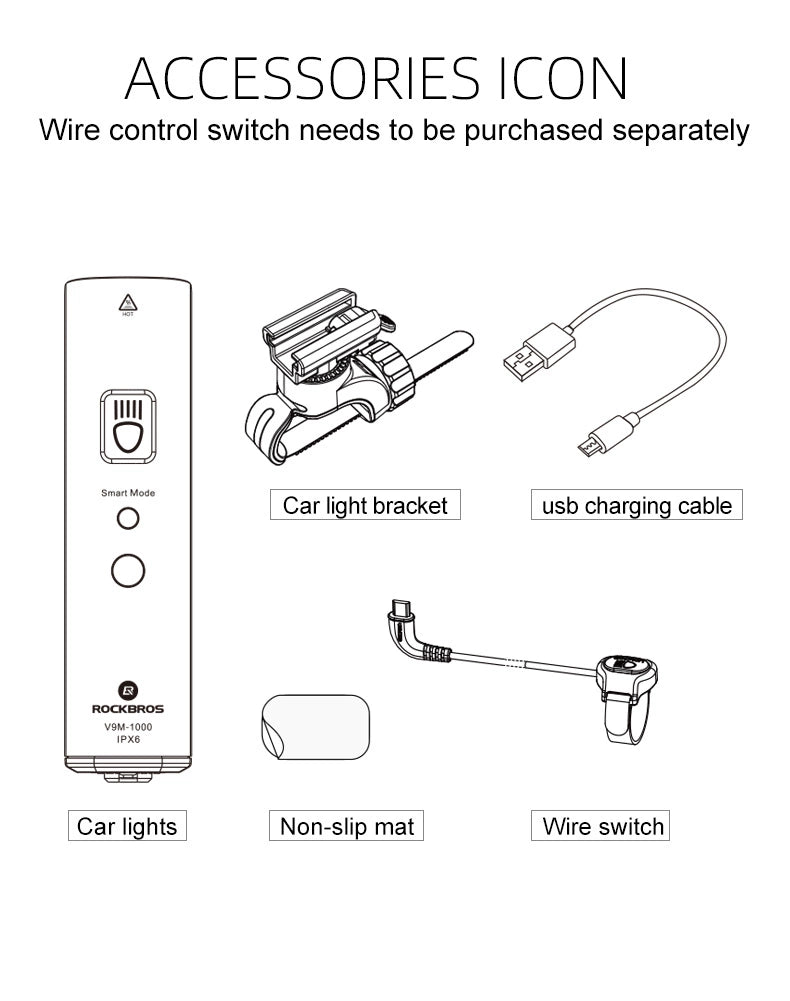 Rockbros V9M-1000 front bicycle light 1000lm - black_15