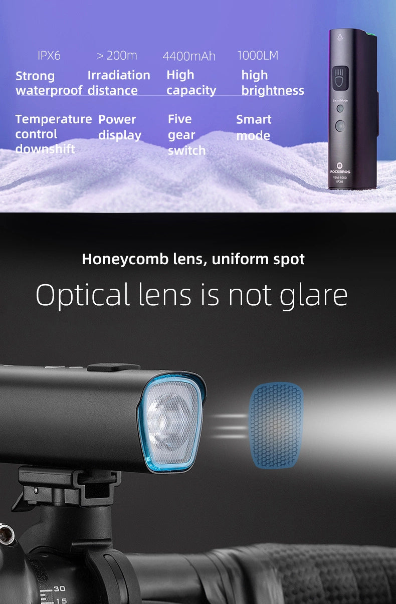 Rockbros V9M-1000 front bicycle light 1000lm - black_7