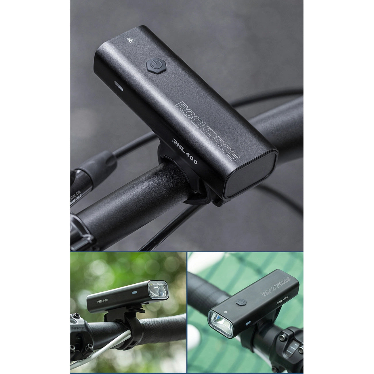 Rockbros 24310006001 front bicycle light 400 lm + micro USB cable - USB-A - black_6