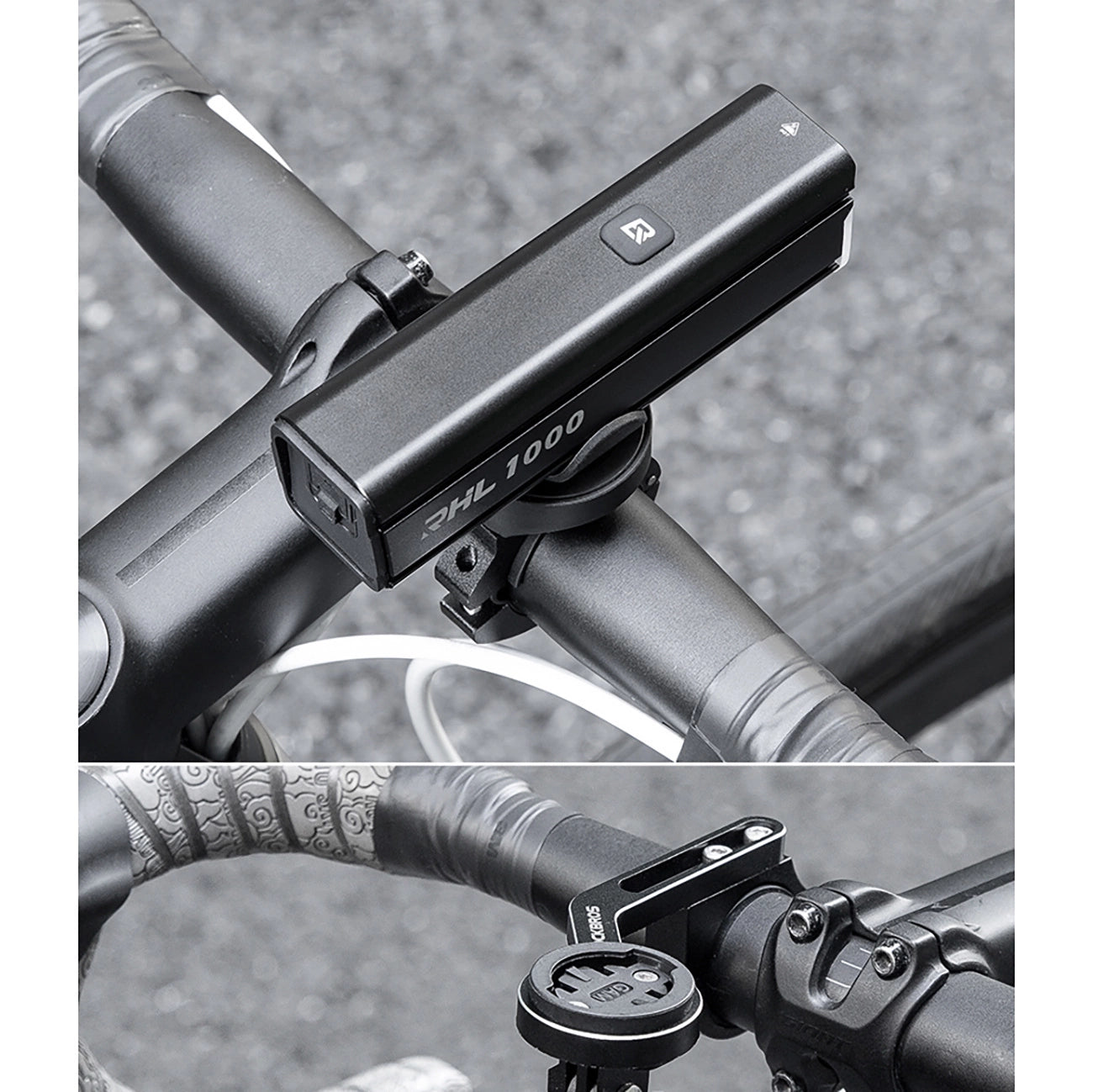 Rockbros 24610002001 front bicycle light 1000 lm + USB-C - USB-A cable - black_23