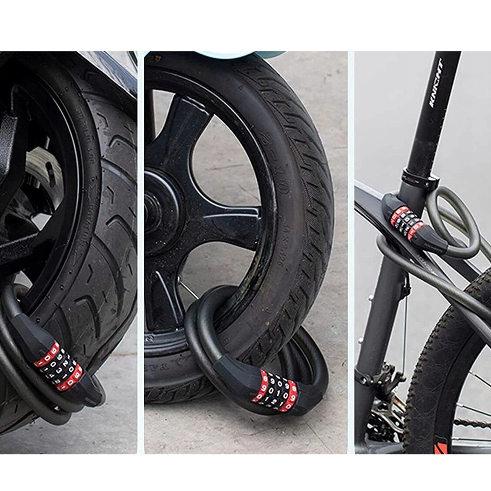 Rockbros RKS507-1BK bicycle lock with combination 1.8 m - black_4