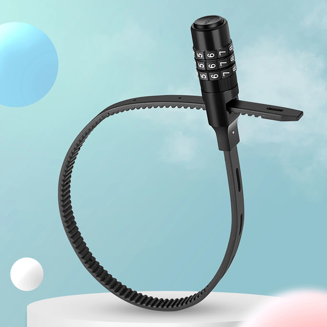 Rockbros 3240001001 bicycle lock for 0.5 m combination - black_1