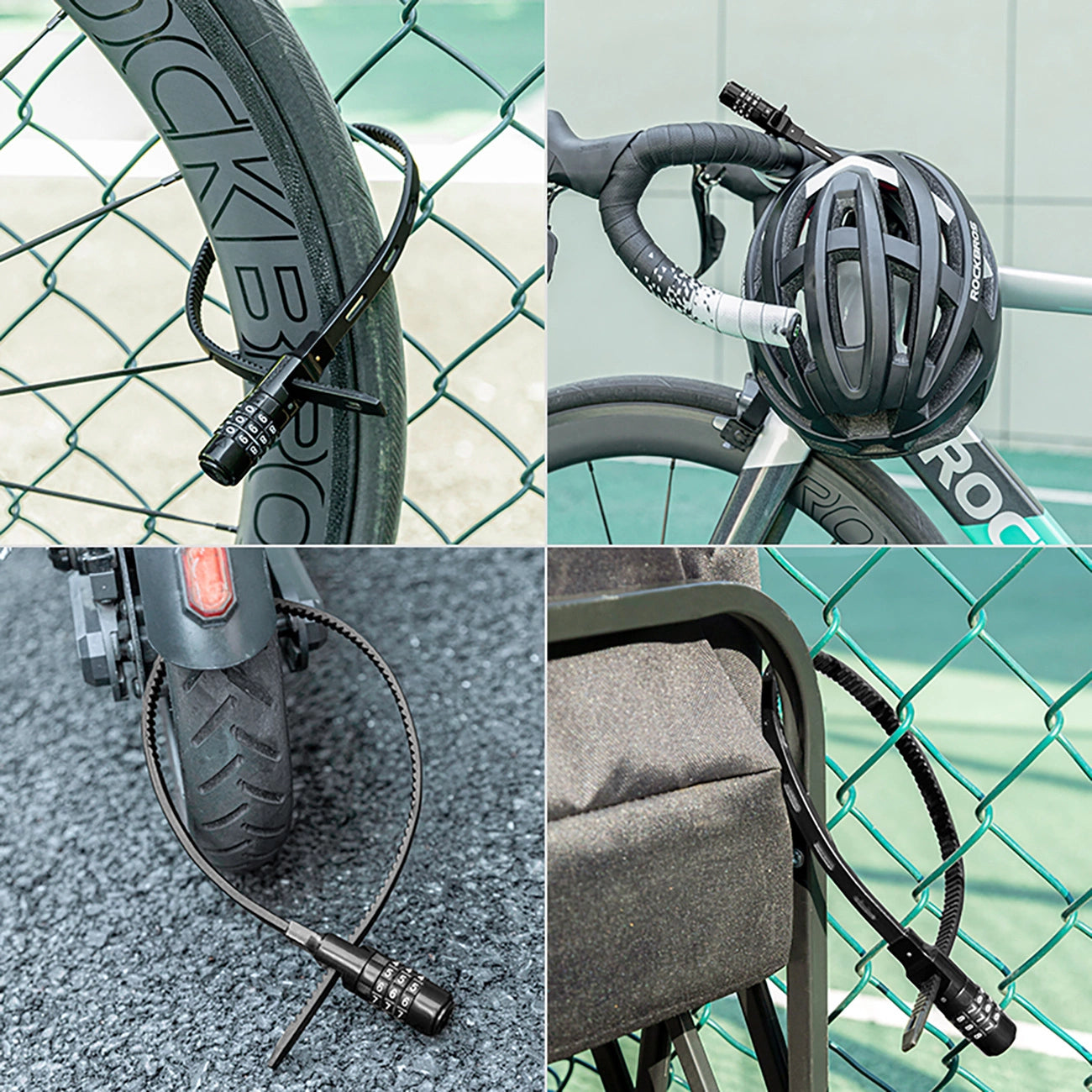 Rockbros 3240001001 bicycle lock for 0.5 m combination - black_4