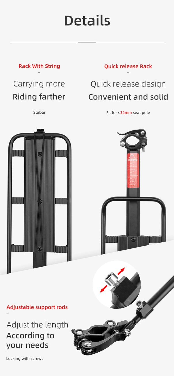 Rockbros 33210004001 bicycle rack with shelf - black_8