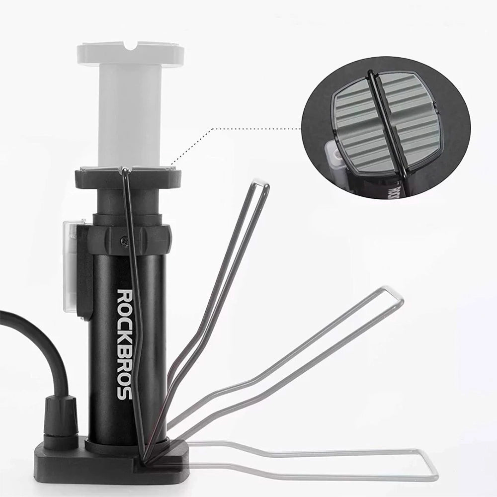 Rockbros 42610002001 floor bicycle pump with pressure gauge - black_2