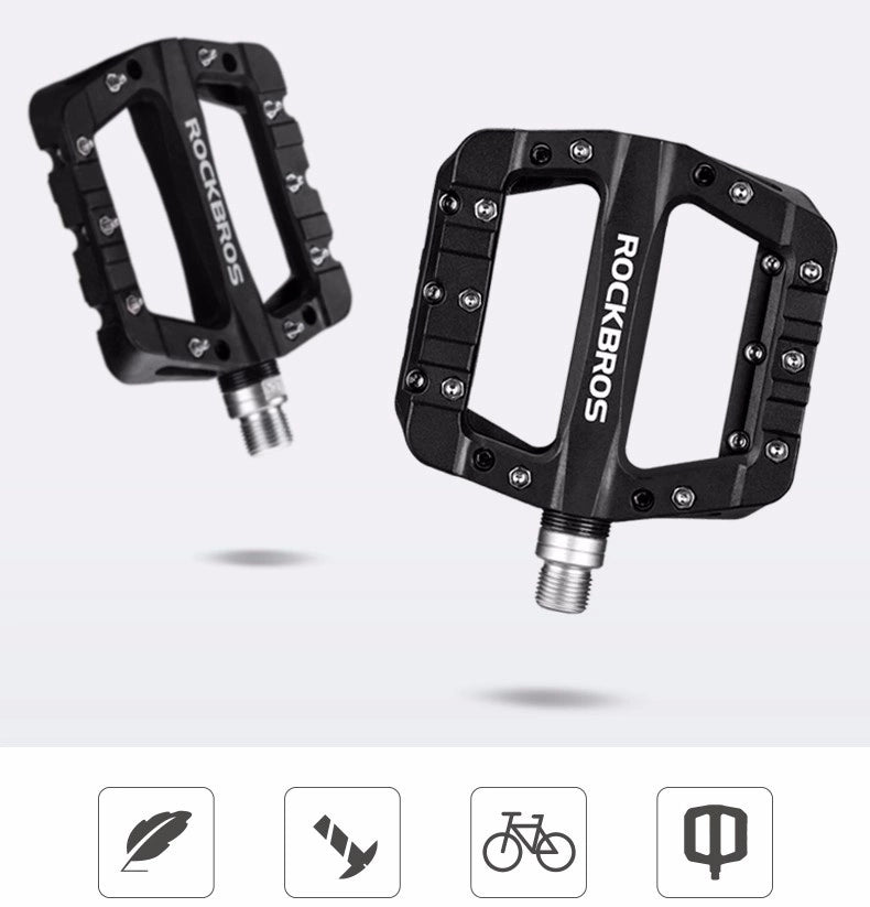 Rockbros 2017-12CBK Nylon Bicycle Pedal Set - Black_1