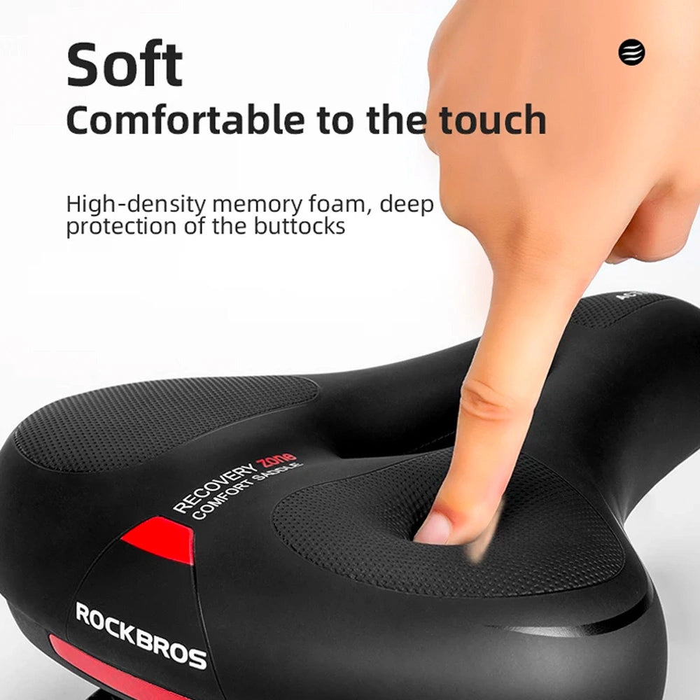 Rockbros AQ-6090R bicycle saddle - black and red_2