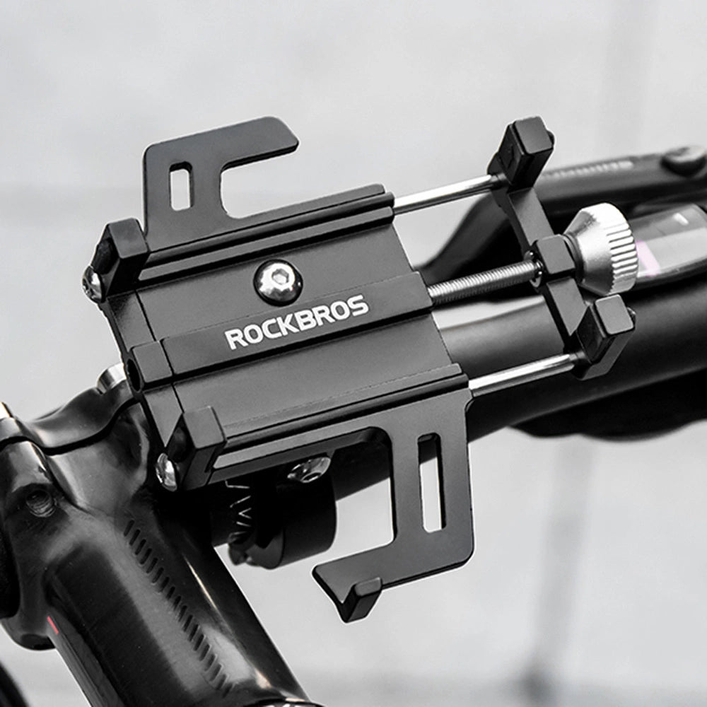 Rockbros 699-BK Aluminum Alloy Bicycle Phone Holder - Black_2