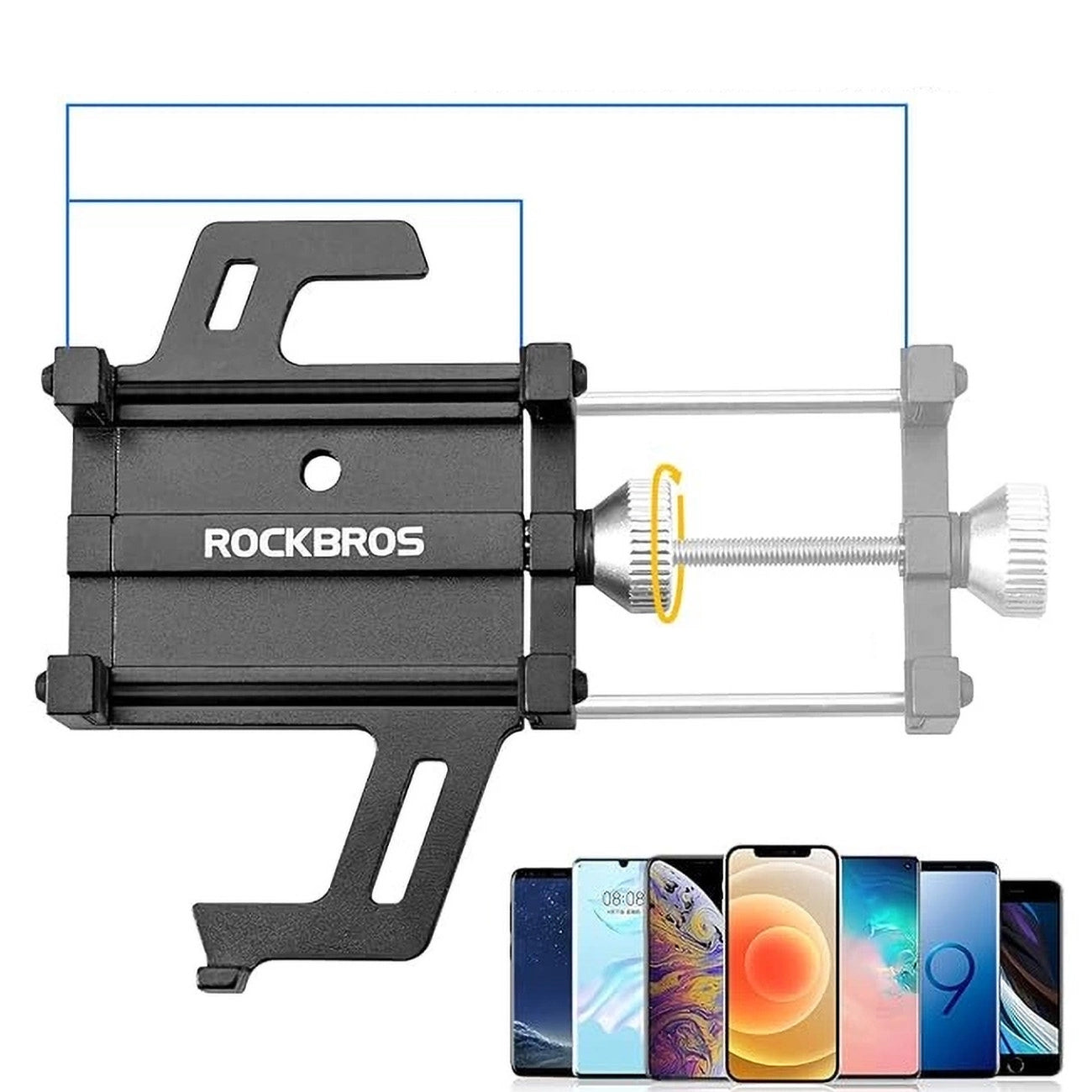 Rockbros 699-BK Aluminum Alloy Bicycle Phone Holder - Black_3