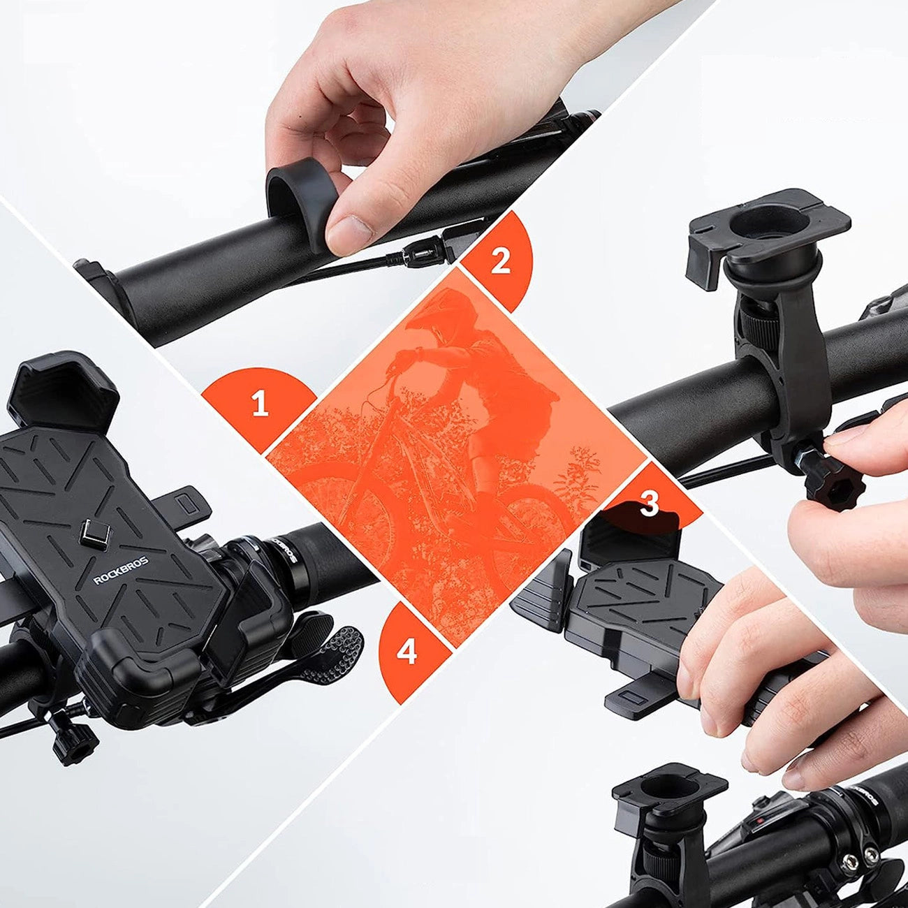 Rockbros 25210030001 Bike Phone Holder for Handlebars - Black_3