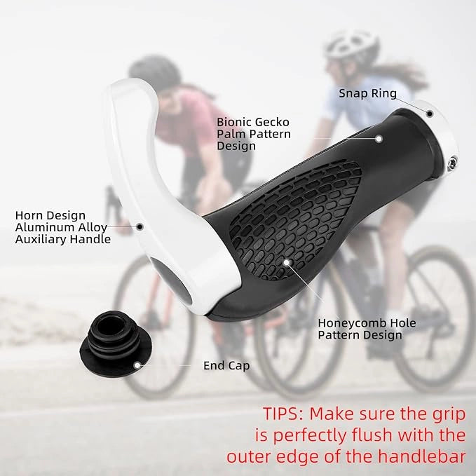 Rockbros BT1007W Bicycle Holder Set with Horns - White_2