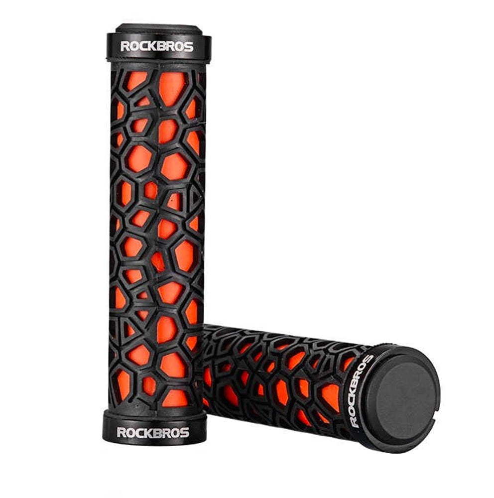Rockbros 2017-14AOR bicycle grips - black and orange_0