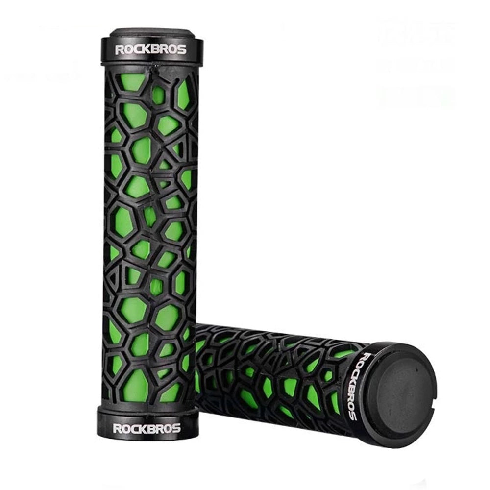 Rockbros 2017-14AGN bicycle grips - black and green_0