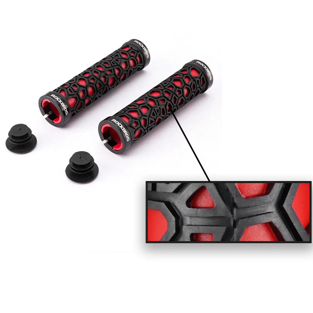 Rockbros 2017-14ARD bicycle grips - black and red_2