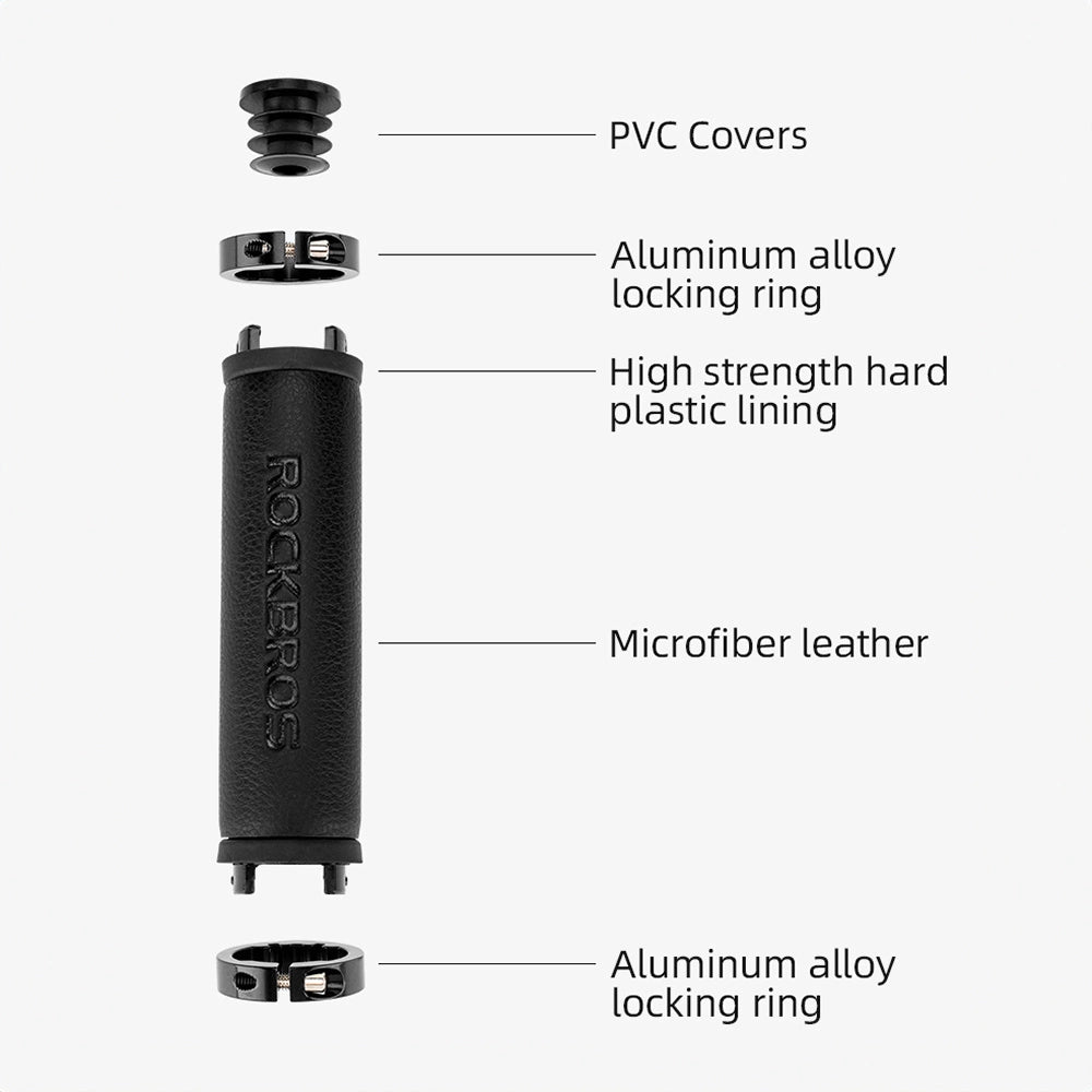 Rockbros 40210003001 microfiber bicycle handlebar grips - black_14