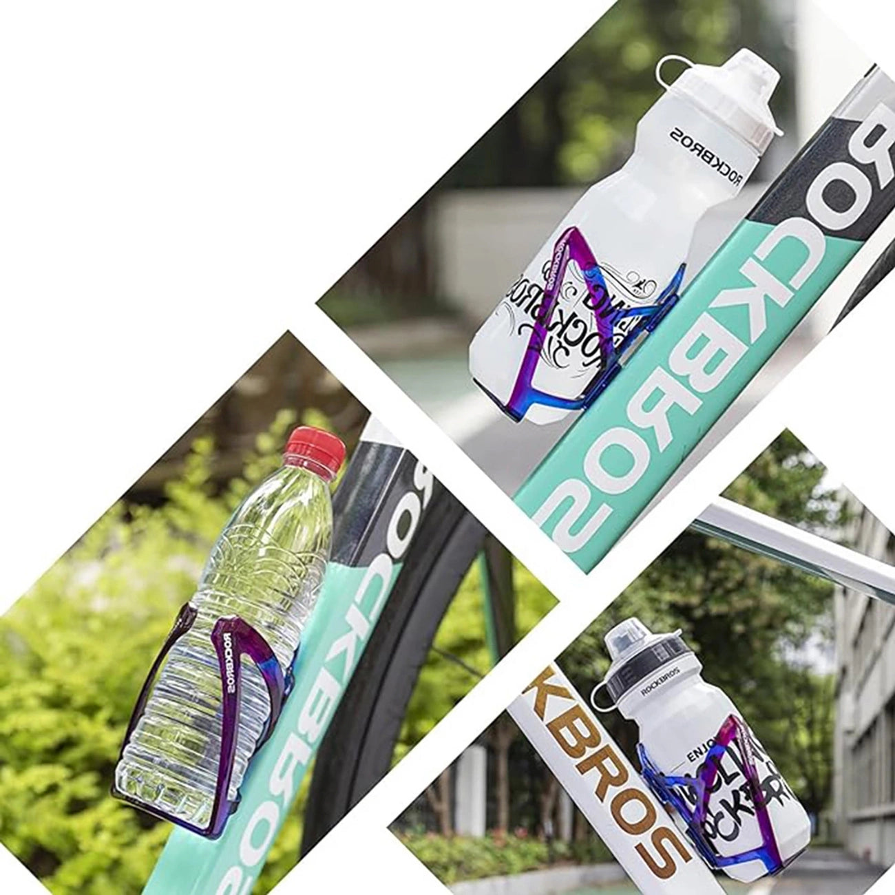 Rockbros FK338 bicycle holder for water bottle - blue and purple_6