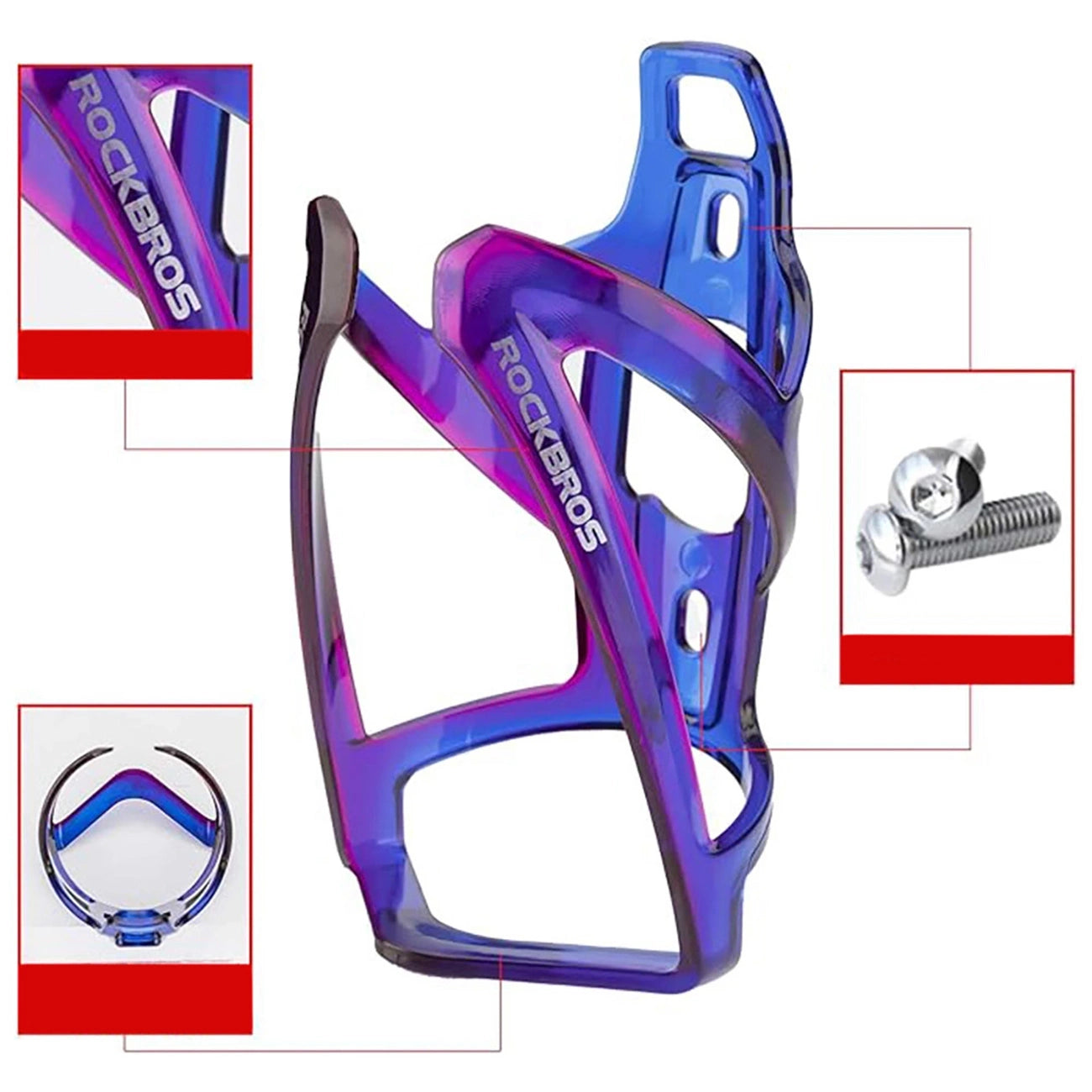 Rockbros FK338 bicycle holder for water bottle - blue and purple_1