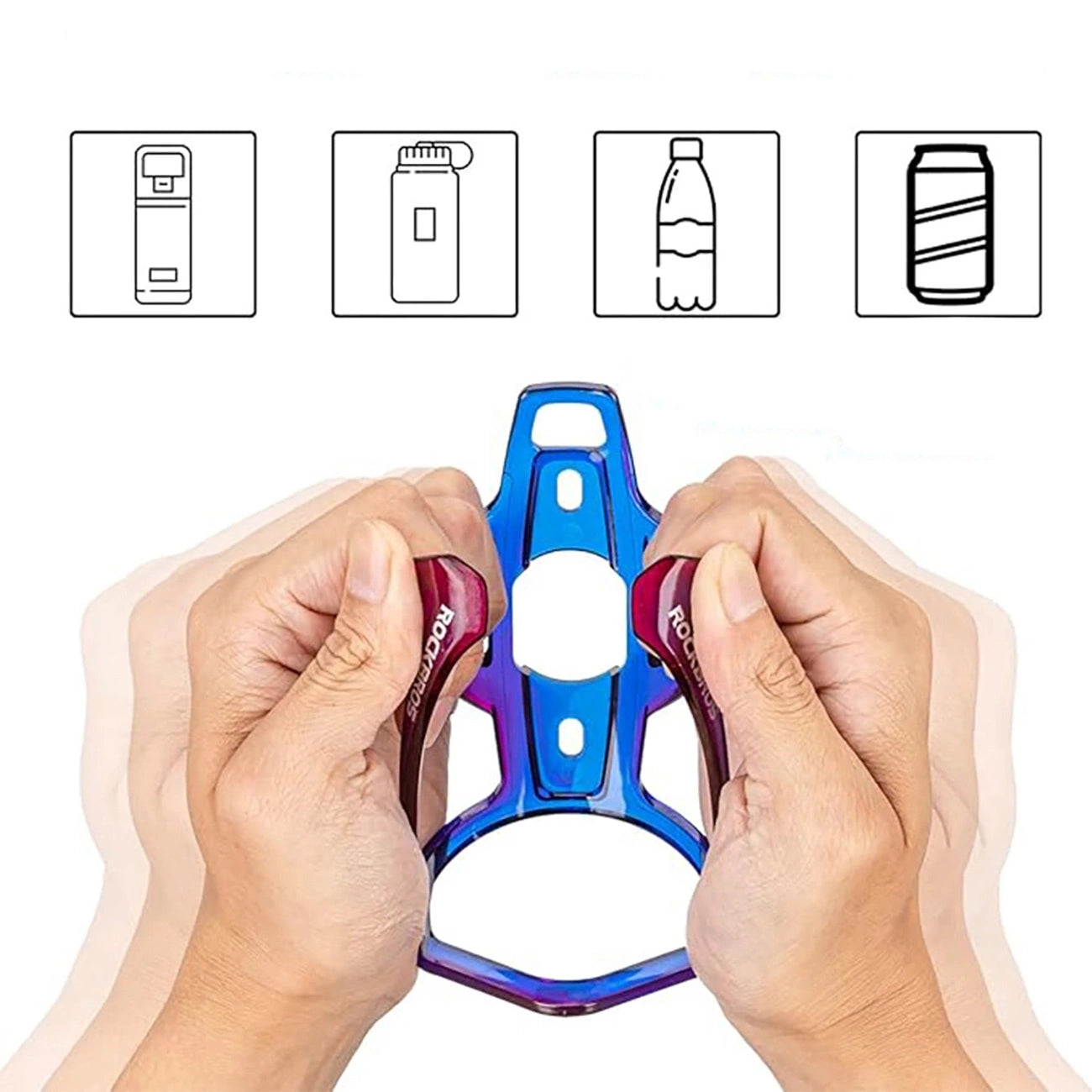 Rockbros FK338 bicycle holder for water bottle - blue and purple_5