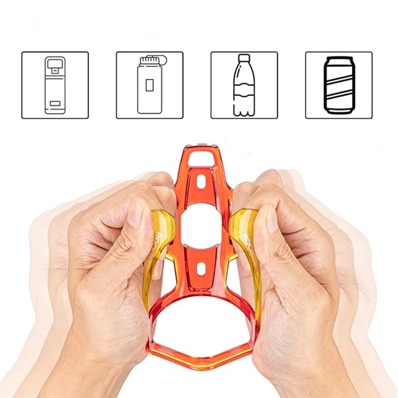 Rockbros FK338 bicycle holder for water bottle - red and yellow_5