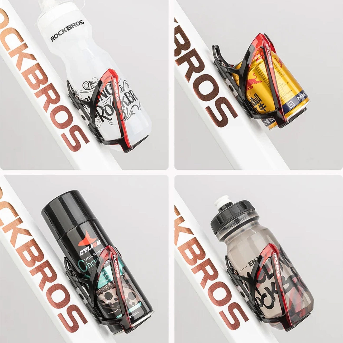 Rockbros FK338 bicycle holder for water bottle - black and red_8