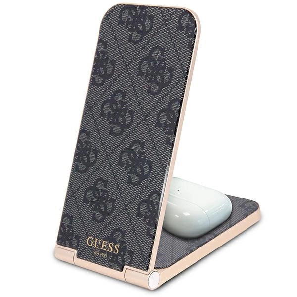 Guess 4G Pattern MagSafe foldable 2in1 15W inductive charger - black_5