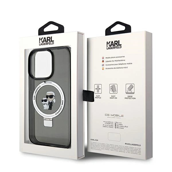 Karl Lagerfeld Ring Stand Karl&Choupette MagSafe case for iPhone 14 Pro Max - black_7
