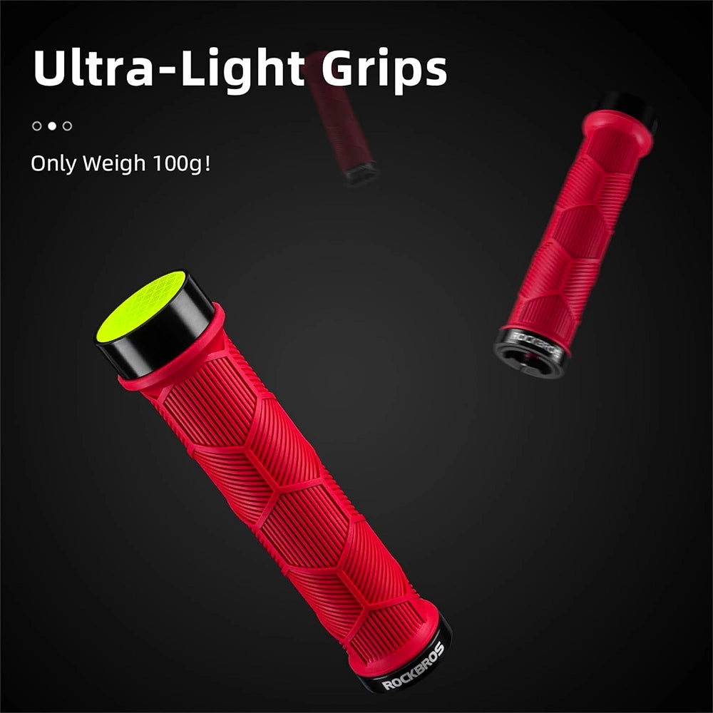 Rockbros 40720007002 bicycle grips with reflector - red_3