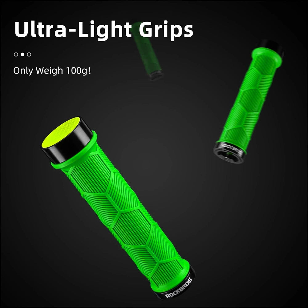 Rockbros 40720007005 bicycle grips with reflector - green_2