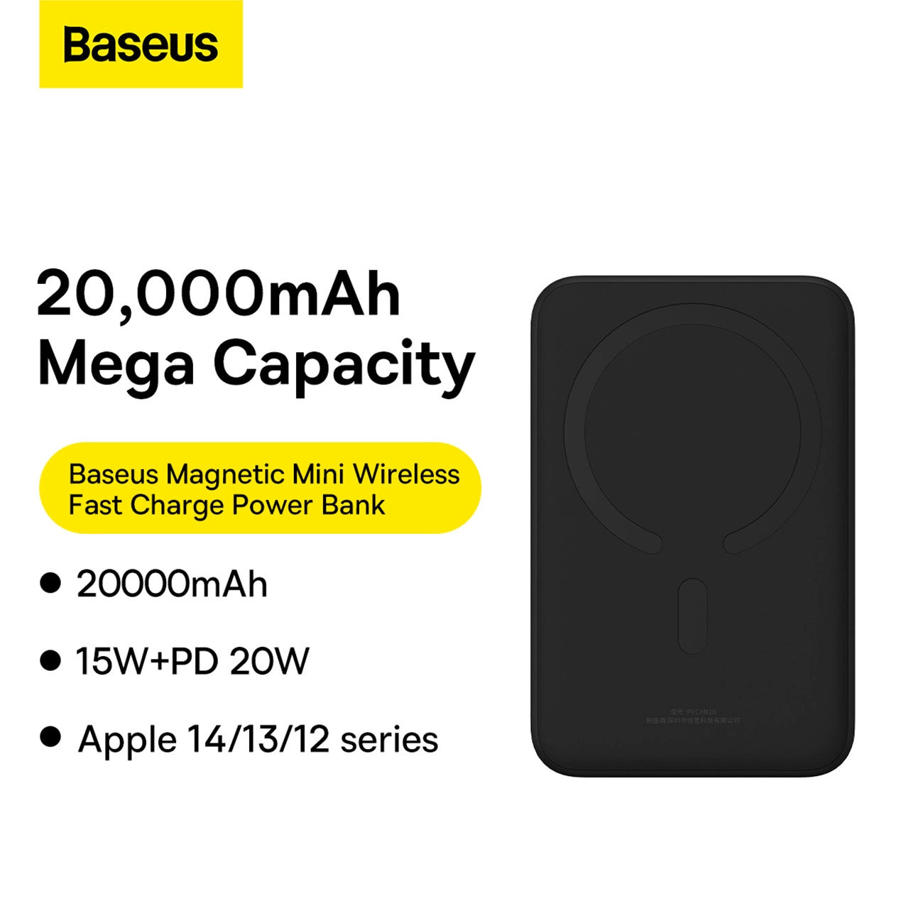 Powerbank Baseus Magnetic Mini 20000mAh, USB-C 20W MagSafe (black)_18