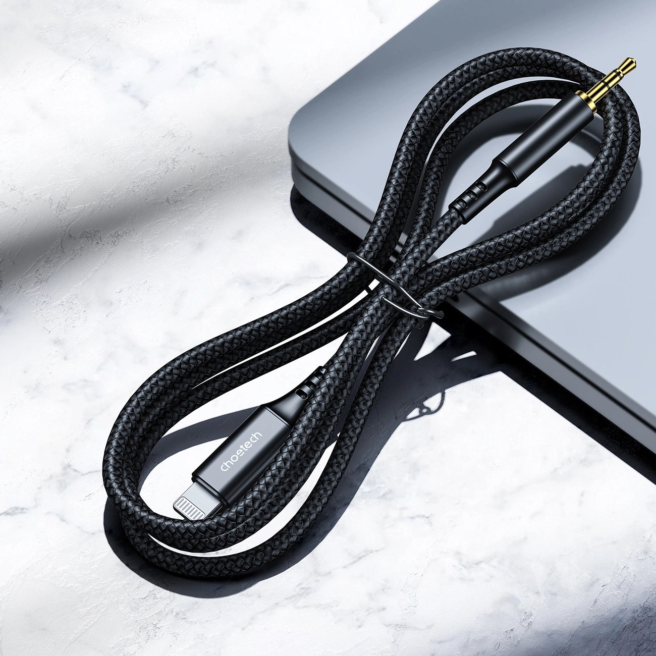 Choetech AUX007 Lighting / mini jack 3.5mm cable 1 m - black_5