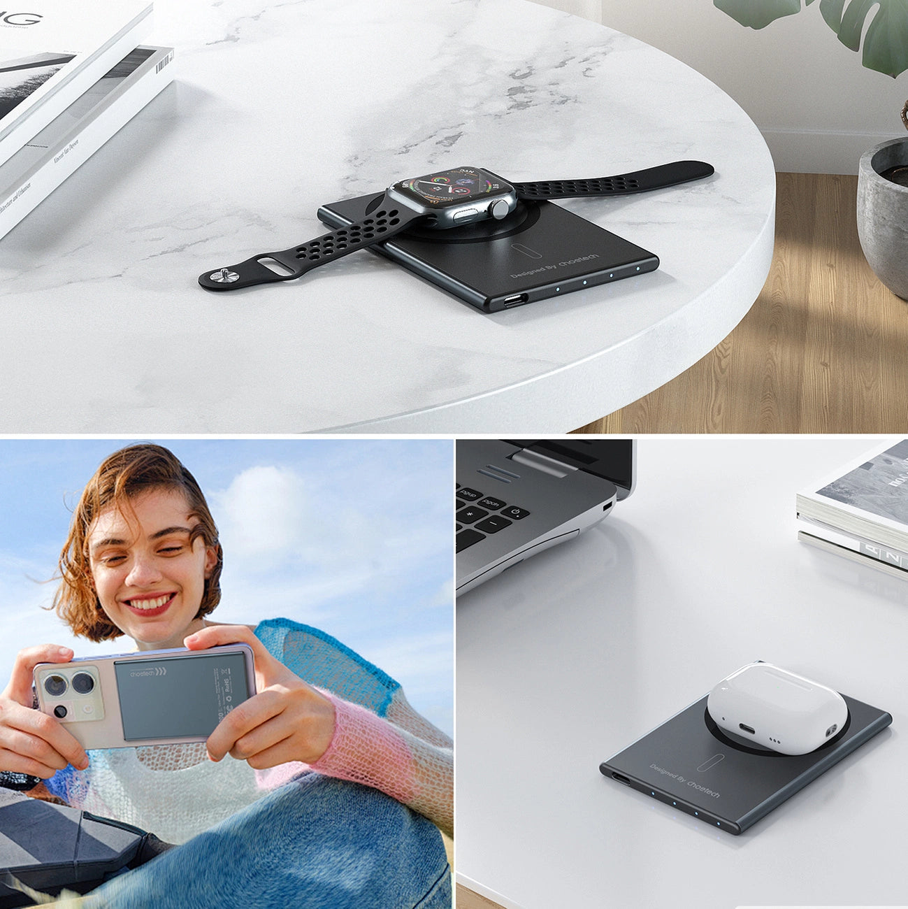 Powerbank Choetech SuperThin B708 2000mAh inductive 5W MagSafe / Qi - black_7