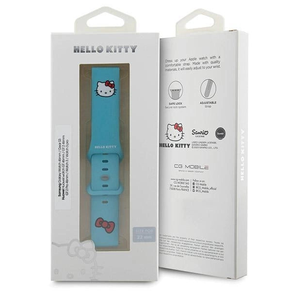 Hello Kitty Silicone Kitty Head strap universal 22mm - blue_3