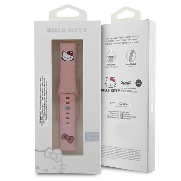 Hello Kitty Silicone Kitty Head strap universal 22mm - pink_3