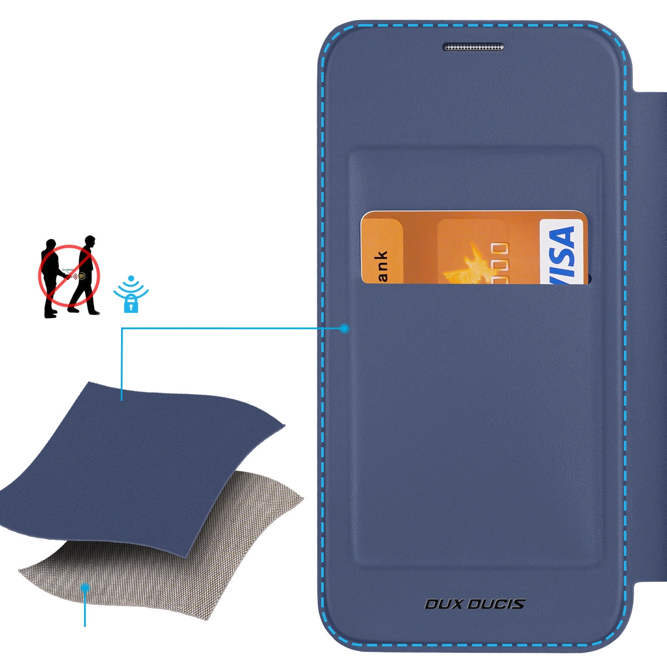 Dux Ducis Skin X Pro case with magnetic ring / stand for Samsung S24 - blue_13