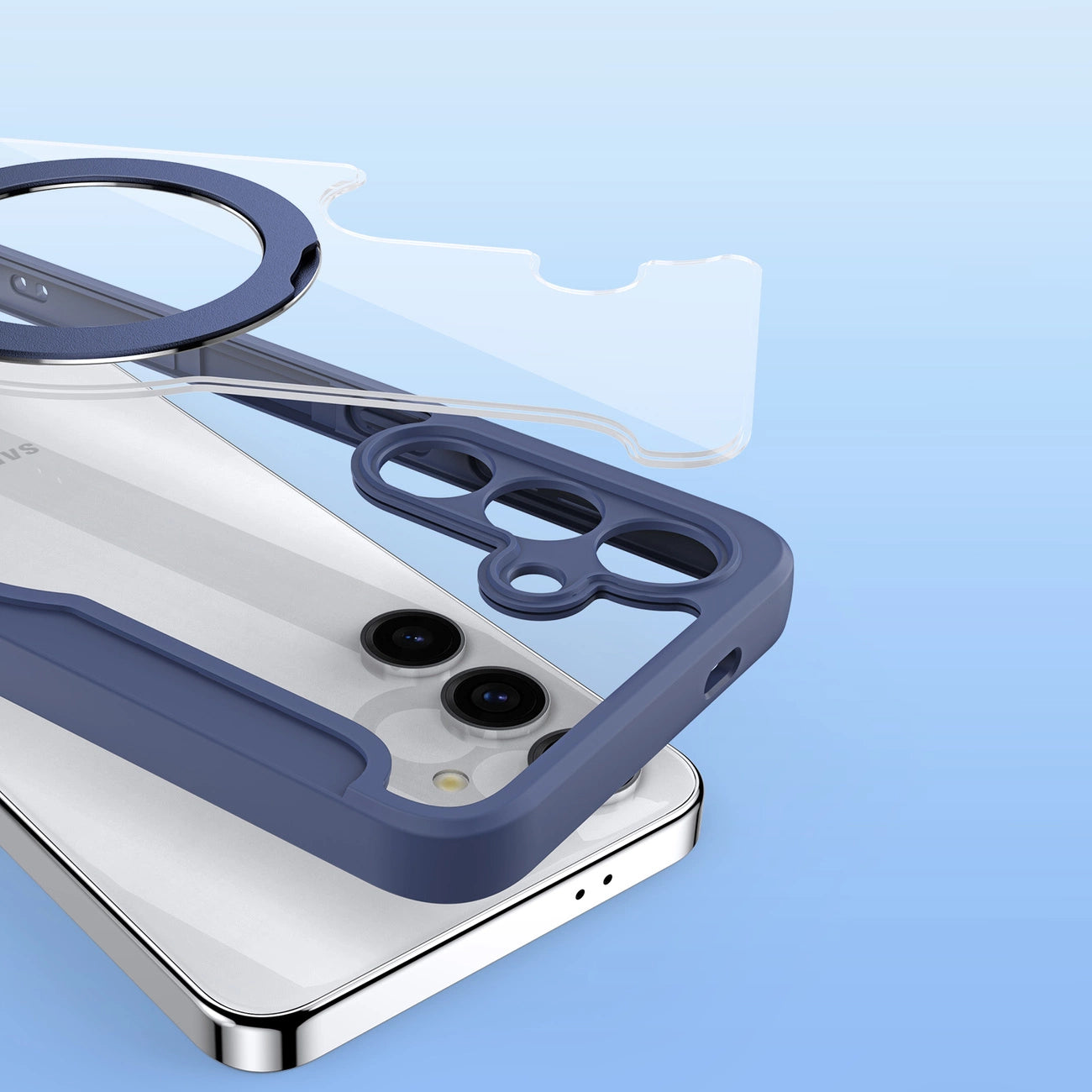 Dux Ducis Skin X Pro case with magnetic ring / stand for Samsung S24 - blue_14