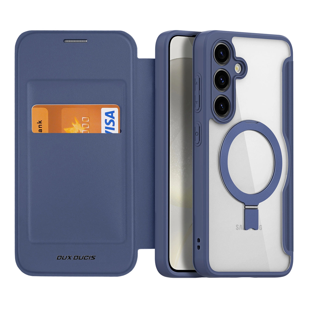 Dux Ducis Skin X Pro case with magnetic ring / stand for Samsung S24 - blue_3