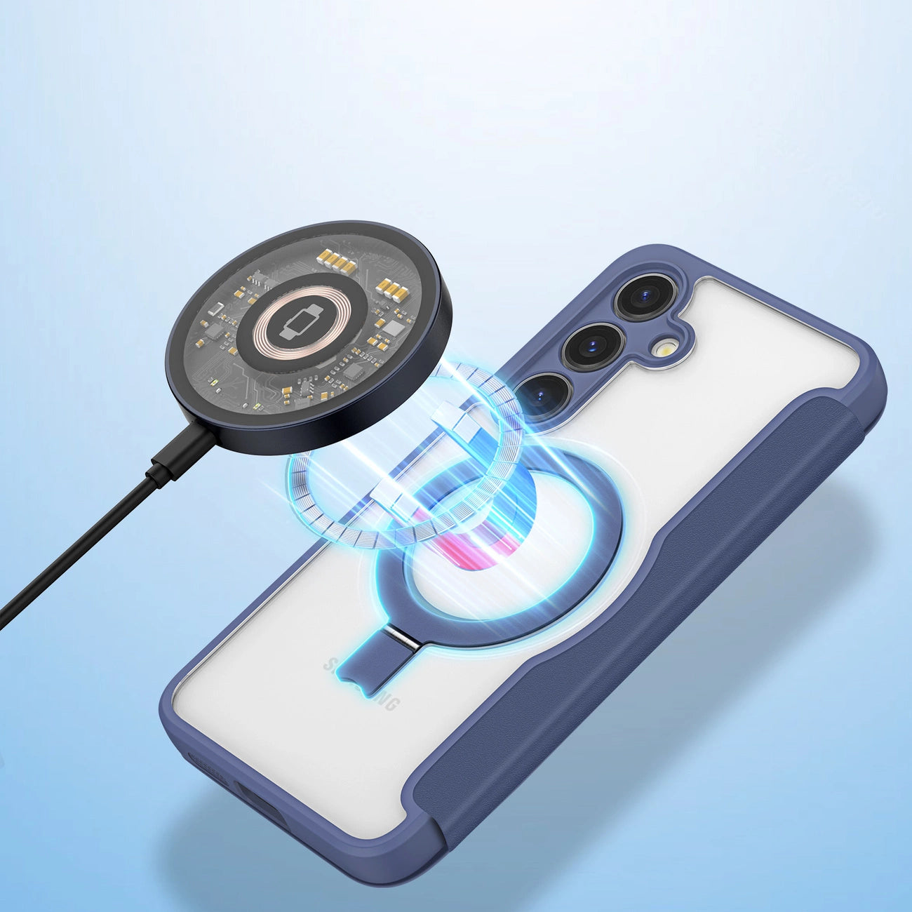Dux Ducis Skin X Pro case with magnetic ring / stand for Samsung S24 - blue_7