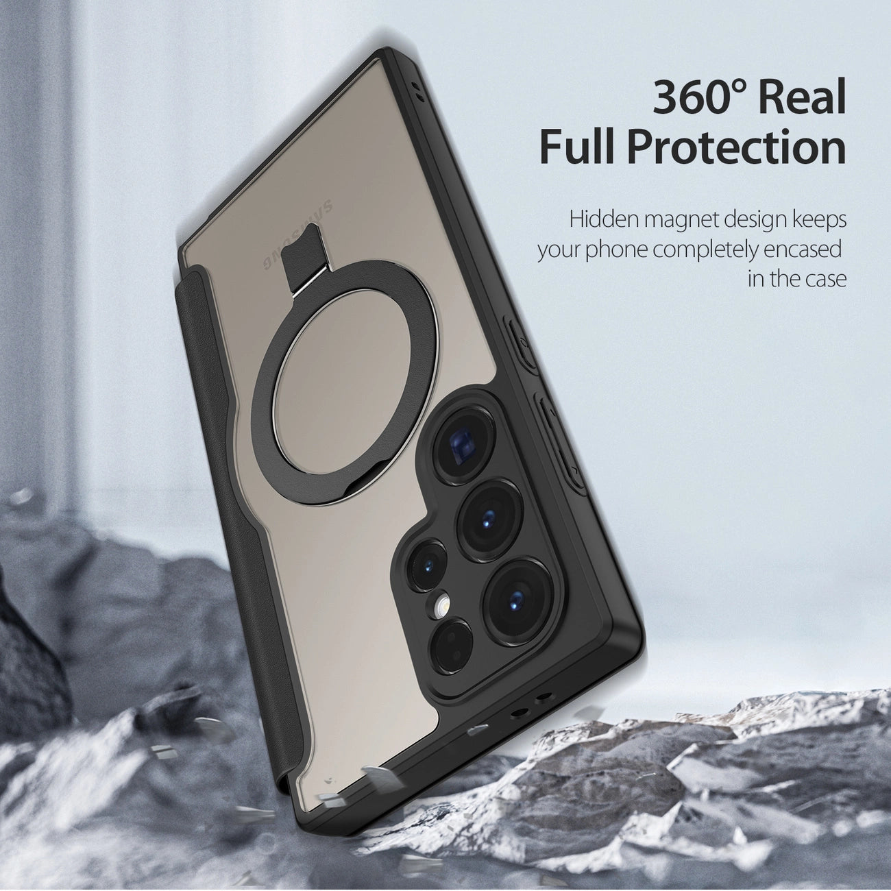 Dux Ducis Skin X Pro case with flap and magnetic ring for Samsung S24 Ultra - black_14