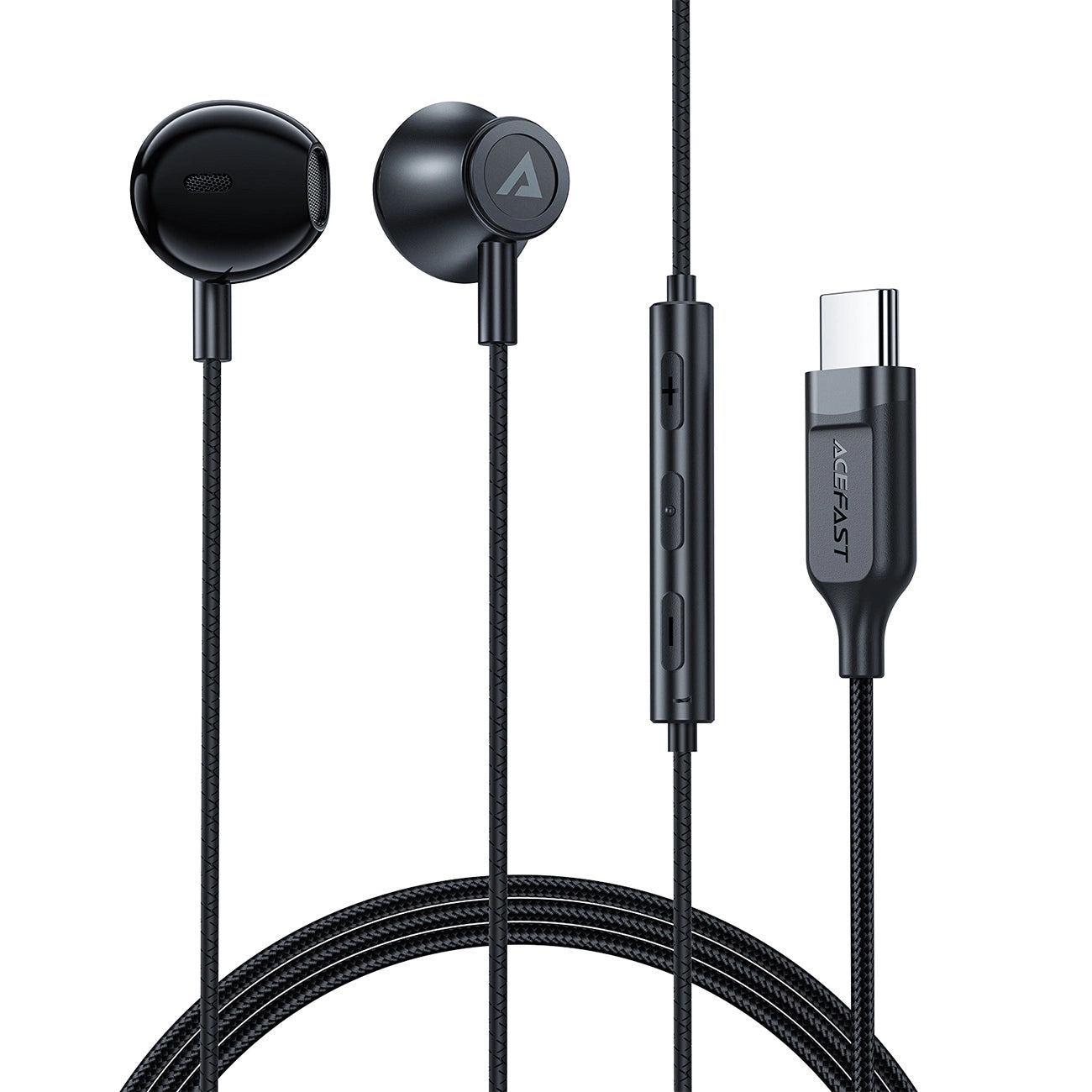 Acefast L2 in-ear headphones with USB-C connector, microphone and remote control 1.2 m - black_1