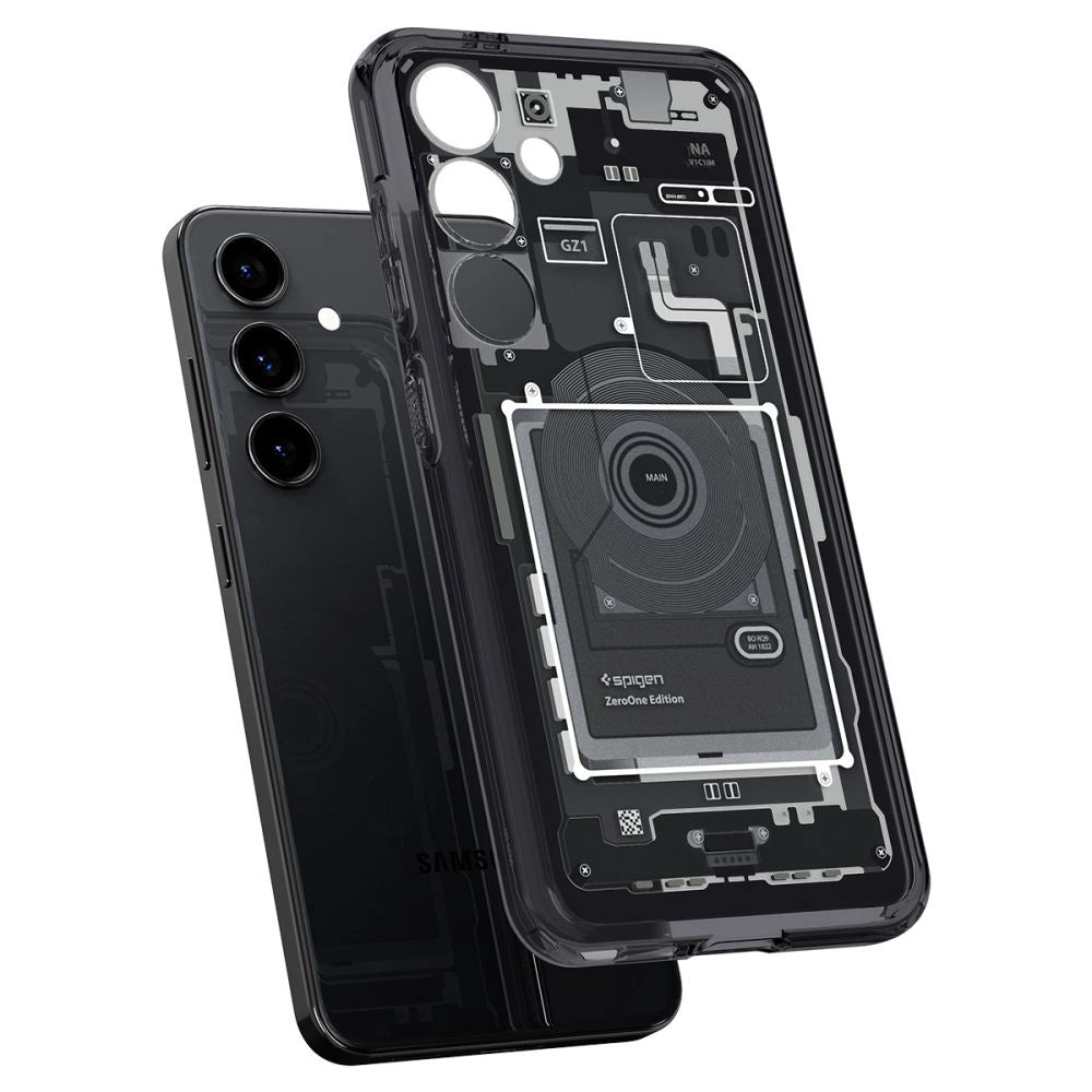 Spigen Ultra Hybrid Case for Samsung Galaxy S24 - Dark Gray (Zero One Pattern)_7