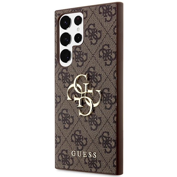 Guess 4G Big Metal Logo Case for Samsung Galaxy S24 Ultra - Brown_1