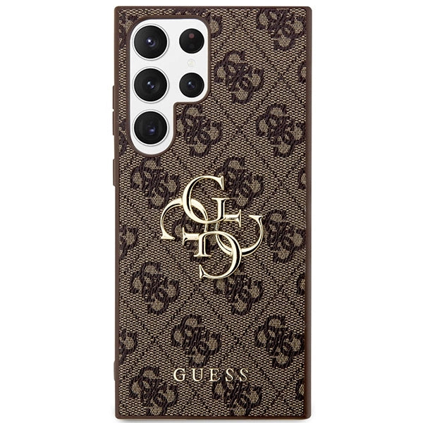 Guess 4G Big Metal Logo Case for Samsung Galaxy S24 Ultra - Brown_2