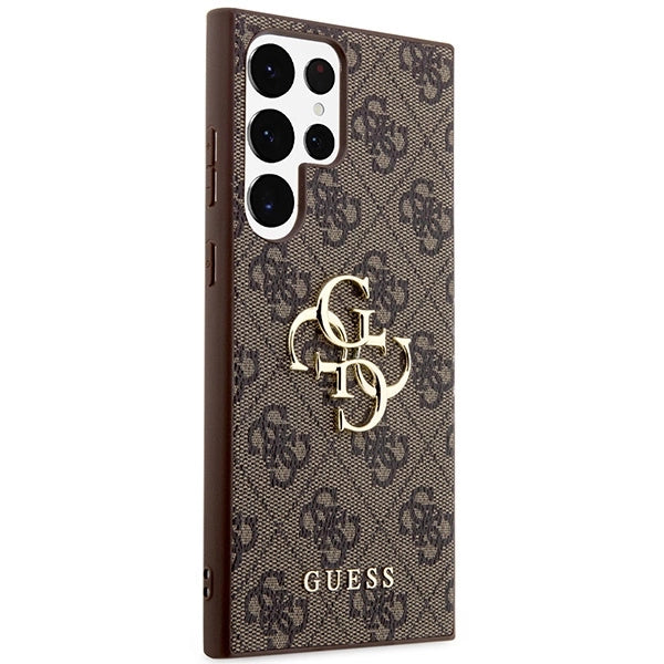 Guess 4G Big Metal Logo Case for Samsung Galaxy S24 Ultra - Brown_3