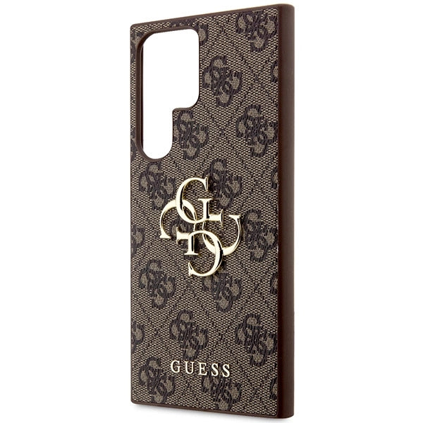 Guess 4G Big Metal Logo Case for Samsung Galaxy S24 Ultra - Brown_5