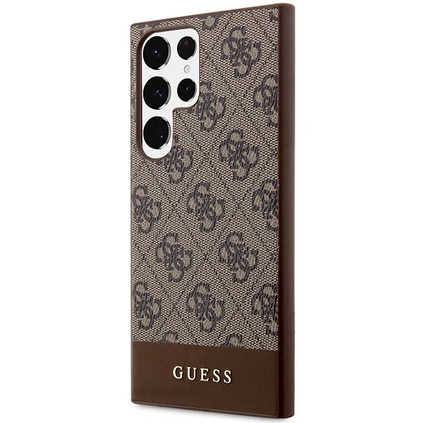 Guess 4G Stripe Collection case for Samsung Galaxy S24 Ultra - brown_1