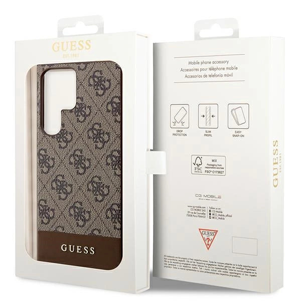 Guess 4G Stripe Collection case for Samsung Galaxy S24 Ultra - brown_7